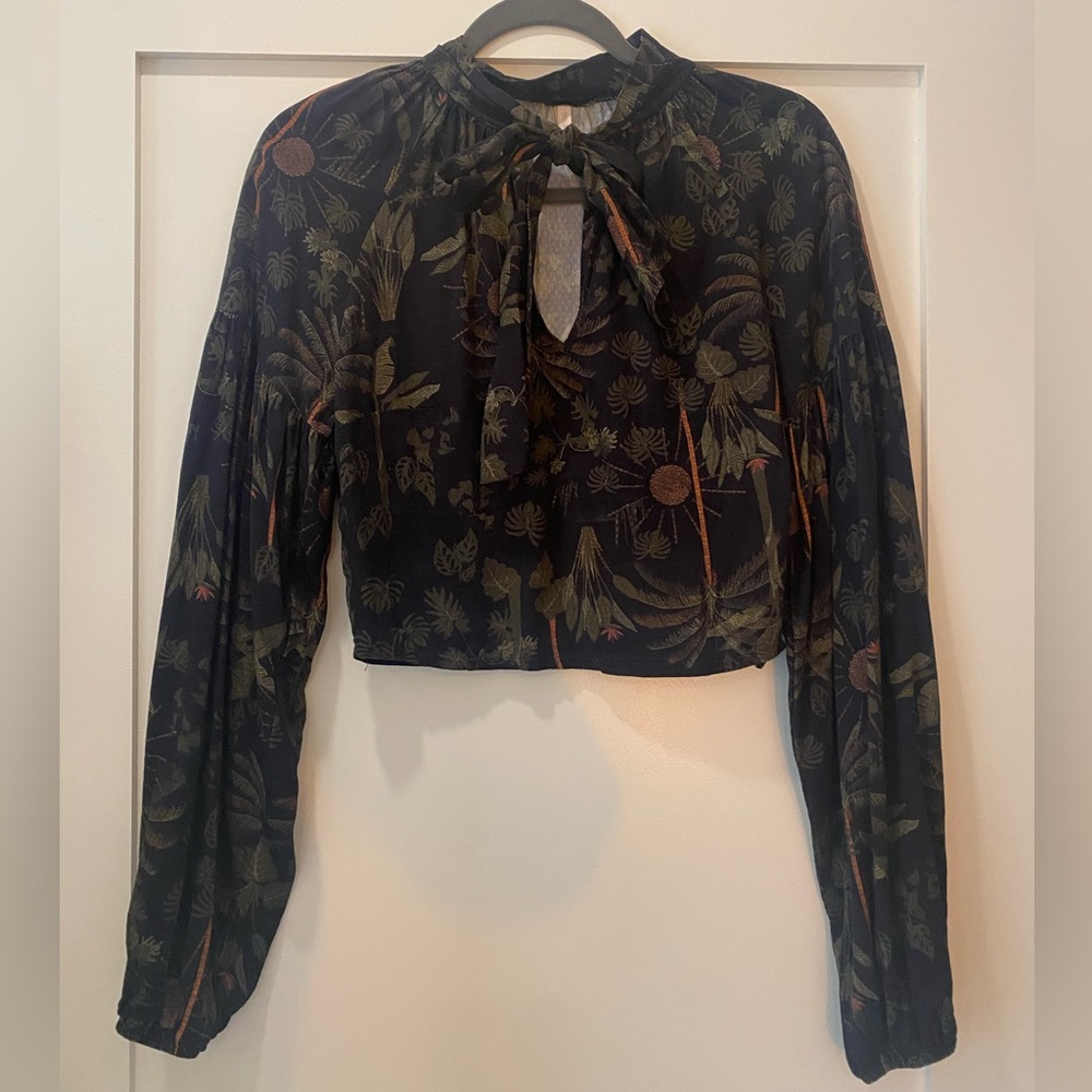 Les a Lez cropped side-zip blouse